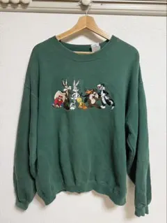 90’sワーナーブラザーズ 刺繍スウェット トレーナー ルーニーテューンズのサムネイル