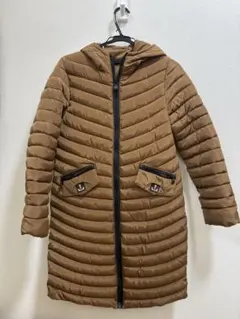ブラウン フード付き ダウンジャケット M