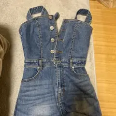 SPIRALGIRL デニムサロペット ショートオーバーオール