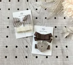 ベビー&キッズヘアクリップ　ブラウン