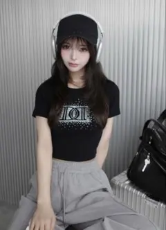 Darich シャイニーDDロゴ コンパクトTシャツ ブラック