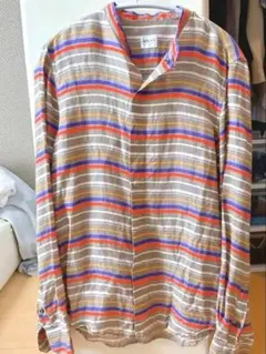アルマーニ 長袖シャツ マルチストライプ 麻のサムネイル