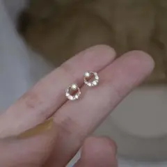 No78 キラキラ 小ぶり 通勤［ゴールド］ SV925 金属アレルギー対応