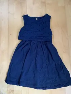 ユニクロ　キッズ　ワンピース　ネイビー ノースリーブ ワンピース