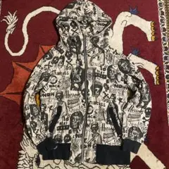 WORLD WIDE LOVEグラフィックデザイン フルジッパーパーカー