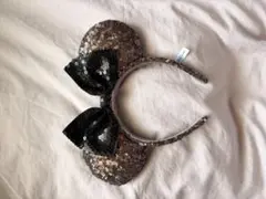 ディズニー カチューシャ ブラック ミニー スパンコール