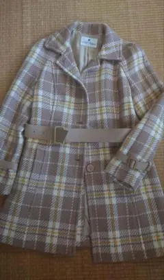 courrèges チェック柄コート（クレージュ）　中古品