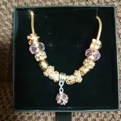 ゴールド ピンク ビーズ ブレスレット