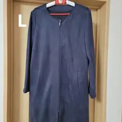 【新品未使用】noa-ge　ノーカラージャケット　紺色　Lサイズ