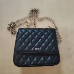 NICE CLAUPブラック キルティング ショルダーバッグ