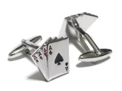 cuf-0010-2　カフス 　トランプ　A　エース　フォーカード　ポーカー