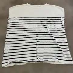 【美品】ikka 半袖ストライプTシャツ Lのサムネイル