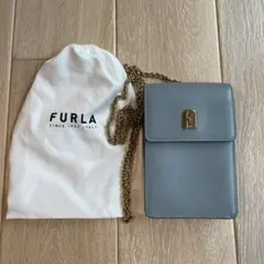 【美品】FURLA ショルダーバッグ　ミニ　スマホ　チェーン