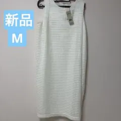 LEPSIM ノースリーブ　ひざ丈ワンピース M メッシュレース　ワンピース