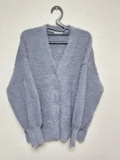 earth music&ecology 起毛Vネックカーディガン グレー