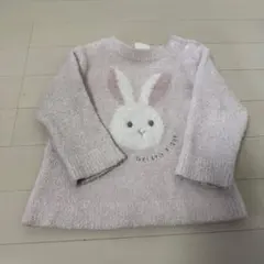 ウサギ刺繍フリーストレーナー 80-90