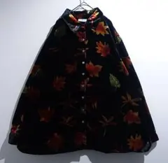 ホワイトスタッグ　90s もみじ柄　ベロアシャツ　XL ヴィンテージ　大きい