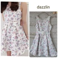 dazzlin 花柄フレアワンピース ベルト付き 【S】美品