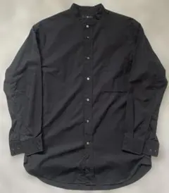 ユニクロ　UNIQLO+J　スーピマコットンスタンドカラーシャツ ブラック　S