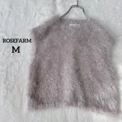 【ローズファーム 】シャギー ノースリーブニット ベスト レイヤード　M グレー