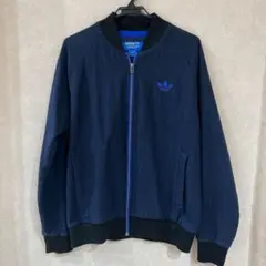 adidas ジップアップ　ブルゾン　アウター　ジャケット ネイビー Lサイズ