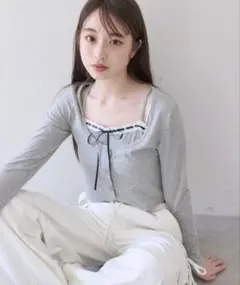 OLIVE des OLIVE レイヤード風テレコトップス