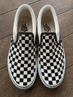 VANS SLIP ON ブラック×ホワイト チェッカー 26.5㎝ 美品