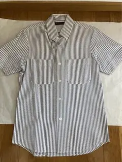 ブルーブルー　半袖ストライプシャツ　Sサイズ