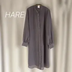 HARE シアーロングシャツトロミワンピース グレー 羽織りのサムネイル