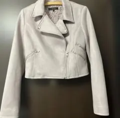 rienda フェイクスエードライダースジャケット ピンク