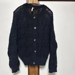 最終値下げ！新品未使用！ブラック レース編み 長袖カーディガン