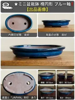 青釉 楕円 盆栽鉢 小型 植木鉢 和鉢 小品盆栽 山野草鉢ミニ盆栽鉢