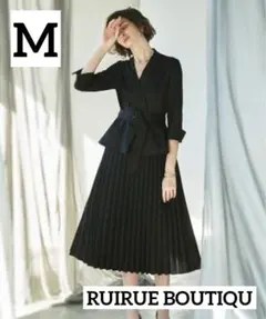 ルイルエブテイック　ドッキングプリーツワンピーススーツ　セレモニー　M 黒色
