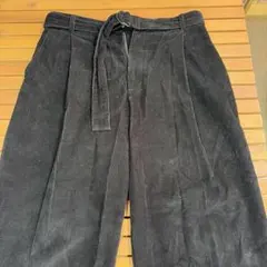 ZARA コーデュロイ ワイドパンツ 黒 ベルト付き　32