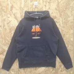 BEAMS　猫と傘のネイビーパーカー
