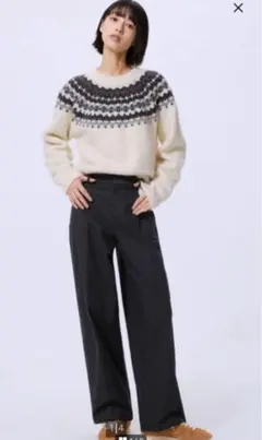 UNIQLO タックワイドパンツ ブラック【M size】