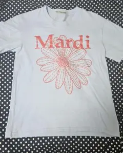 マルディメクルディ フラワーTシャツ 水色×赤のサムネイル