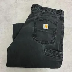 カーハート ワークパンツ ダックパンツ W35 L28 ブラック 古着のサムネイル