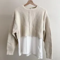 FREAK'S STORE ショート丈ニット　オフホワイト　Fサイズ