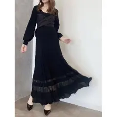 エイミーイストワール スウェイスカートリボンニットワンピース