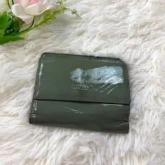 マーガレットハウエルエナメル二つ折り財布カーキMARGARETHOWELL