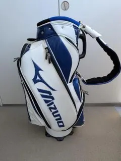 MIZUNO ゴルフバッグ キャディバッグ ホワイト×ブルー - メルカリ