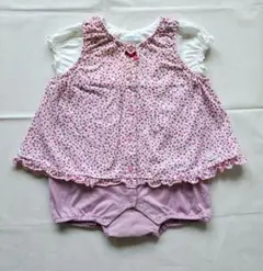 ミキハウス  花柄ロンパース　70cm　女の子