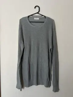 BACK NUMBER グレー リブ編みニット L メンズニット