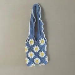 お花モチーフ かぎ針編みバッグ トートバッグ ショルダーバッグ 2