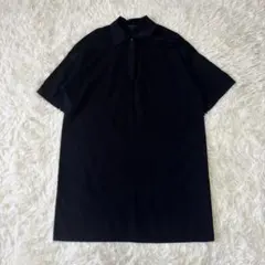 COS ニットポロシャツ　ロング丈　ブラックのサムネイル