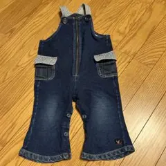 最終 ミキハウス☆DOUBLE.B サイズ80 デニムオーバーオール　ロンパース