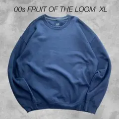 00s FRUIT OF THE LOOM スウェット ネイビー XL 無地
