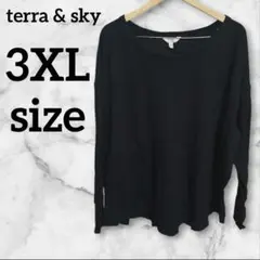 【3XL】US古着 ブラック 長袖 オーバーサイズ 大きめ 4L 5L ゆるだぼ