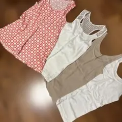ユニクロ☆タンクトップ4枚セット ピンク・ホワイト・ベージュ